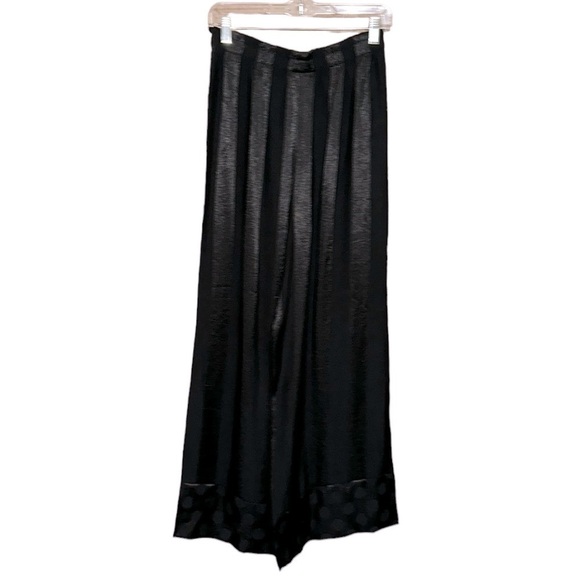 Victoria's Secret Satin Silky Wide Leg Flattering Lounge Black Pants Size Small - Picture 3 of 16